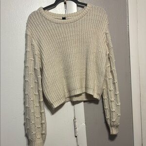 Windsor Cream Crew Neck Sweater with Chunky Knit